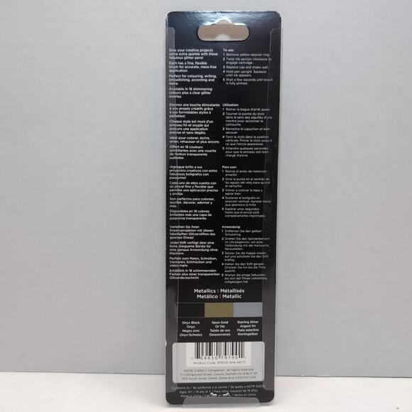 Spectrum Noir Sparkle Glitter Brush Pens Metallics Gold Silver Black - Picture 2 of 2